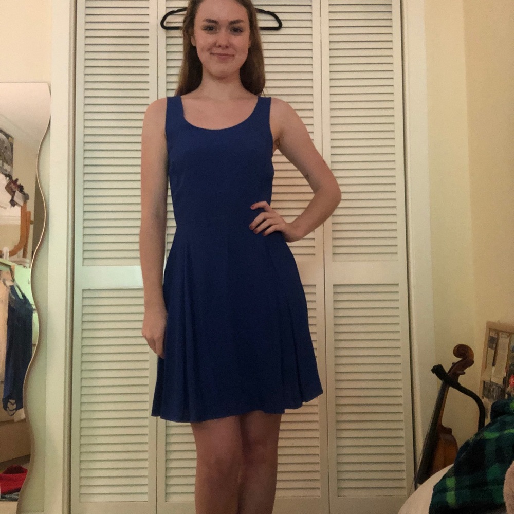 Blue Frechie Dress With Back Cutout